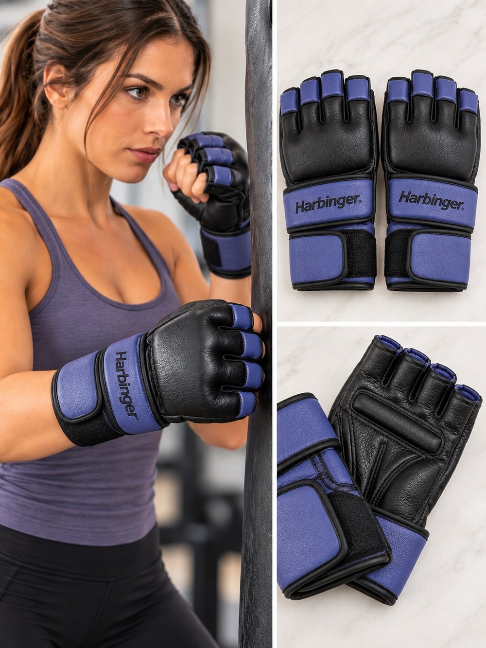 Harbinger Women’s WristWrap Punching Bag Gloves L
